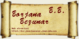 Borjana Bežunar vizit kartica